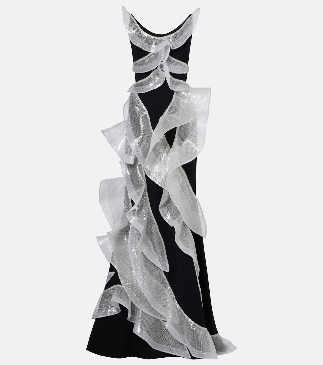 Платье Refraction с рюшами, расшитое пайетками Maticevski, черный
Платье Refraction с рюшами, расшитое пайетками Maticevski, черный