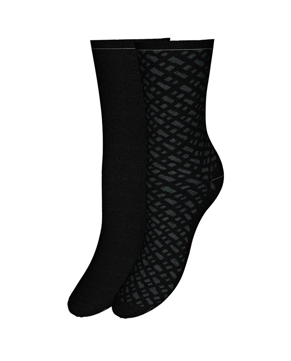 Набор из двух женских носков черного цвета Boss, чёрный
Набор из двух женских носков черного цвета Boss, чёрный