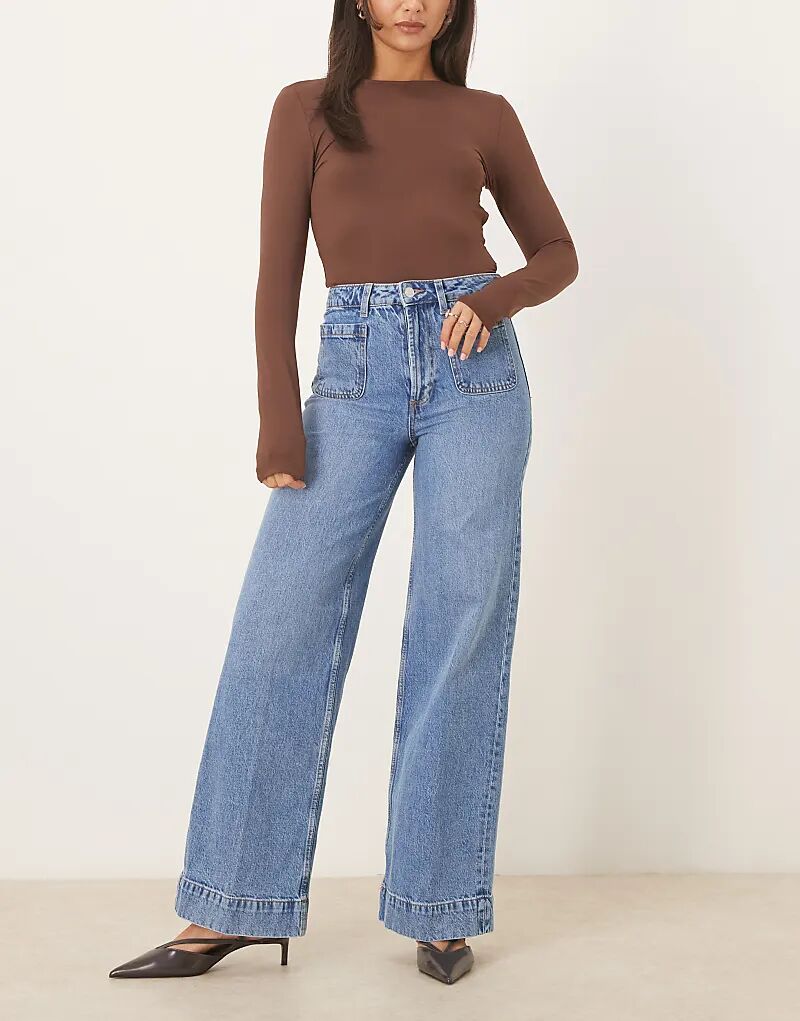 Джинсы ASOS DESIGN с высокой талией и передними карманами, цвет средне-белая
Джинсы ASOS DESIGN с высокой талией и передними карманами, цвет средне-белая