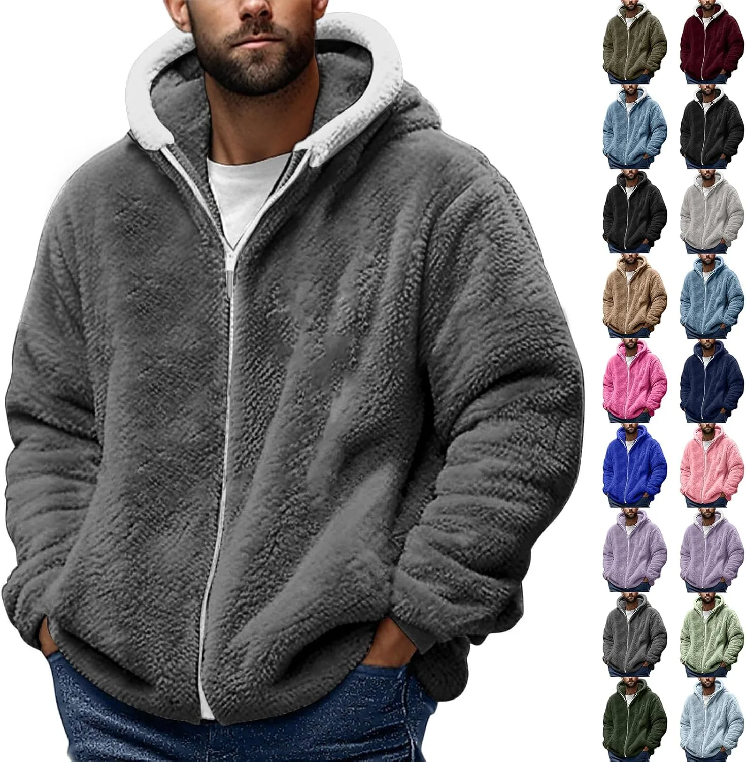 Мужская толстовка Sherpa с капюшоном, утепленная, на молнии
Мужская толстовка Sherpa с капюшоном, утепленная, на молнии