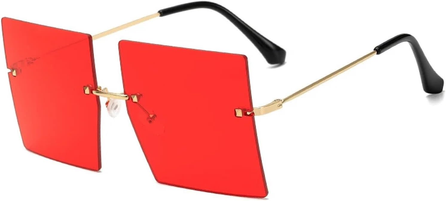 Винтажные солнцезащитные очки большого размера без оправы для женщин и мужчин, модные, роскошные, в стиле панк, для путешествий, с защитой от УФ-излучения UV400 TKKTLLT, Gold Red
Винтажные солнцезащитные очки большого размера без оправы для женщин и мужчин, модные, роскошные, в стиле панк, для путешествий, с защитой от УФ-излучения UV400 TKKTLLT, Gold Red