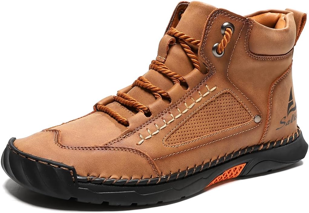 Мужские кожаные ботинки на шнуровке с ручной прошивкой, повседневная обувь Swzec, коричневый
Мужские кожаные ботинки на шнуровке с ручной прошивкой, повседневная обувь Swzec, коричневый