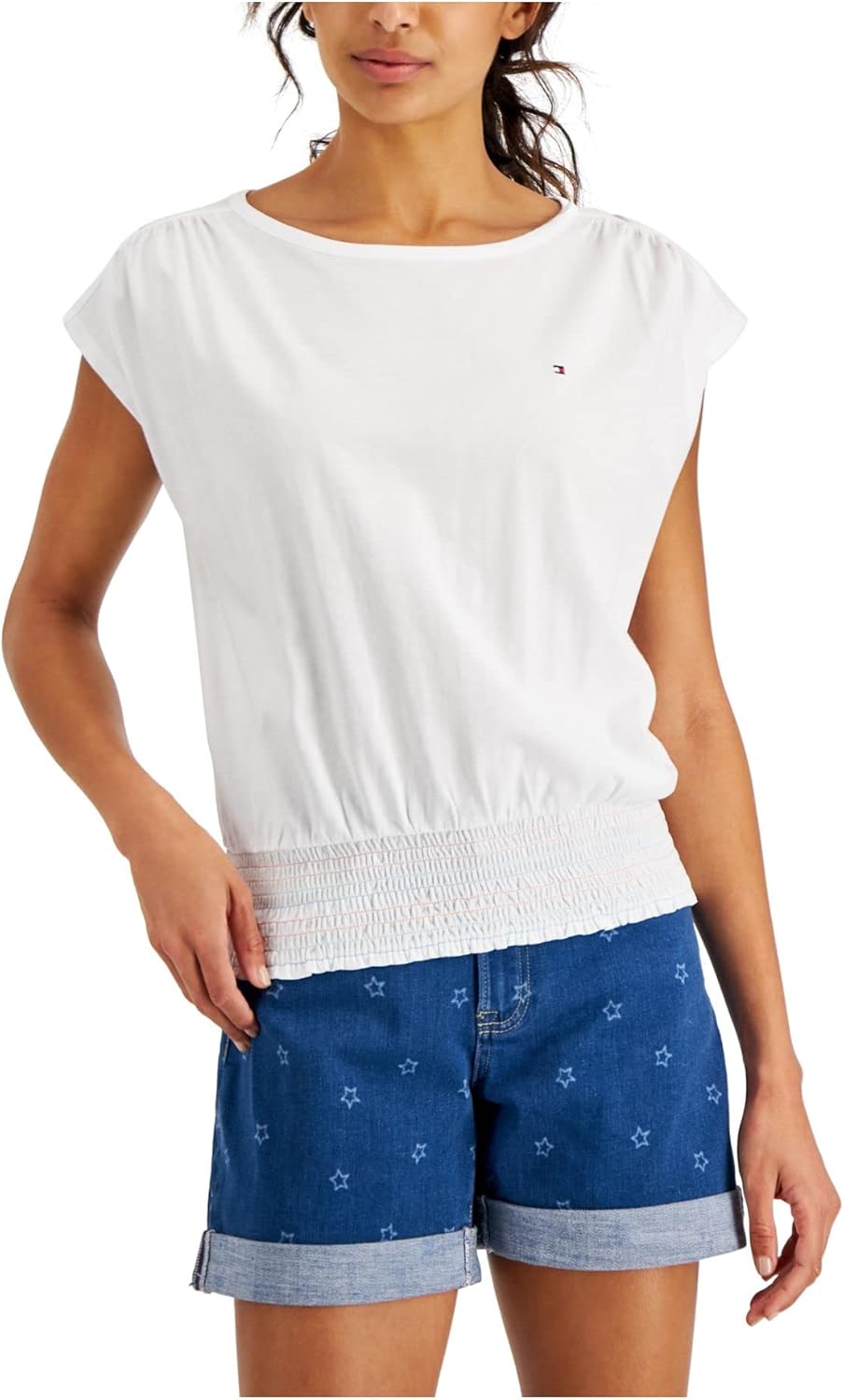 Женский топ Tommy Hilfiger со сборками на талии, White
Женский топ Tommy Hilfiger со сборками на талии, White