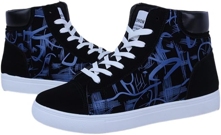 Мужские высокие кеды большого размера на плоской подошве из холста - дышащие повседневные кроссовки для скейтборда для студентов и ежедневной носки Clolinde, Black and Blue
Мужские высокие кеды большого размера на плоской подошве из холста - дышащие повседневные кроссовки для скейтборда для студентов и ежедневной носки Clolinde, Black and Blue