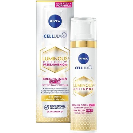 NIVEA Cellular LUMINOUS 630 Флюид для дневного ухода против пигментных пятен, 40 мл, SPF 50 
NIVEA Cellular LUMINOUS 630 Флюид для дневного ухода против пигментных пятен, 40 мл, SPF 50