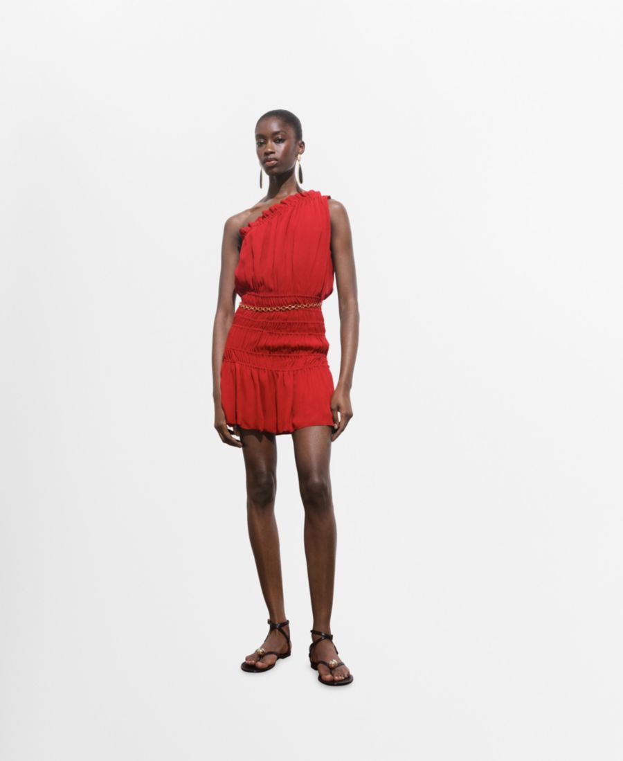 Женское асимметричное платье со сборками MANGO, Wine
Женское асимметричное платье со сборками MANGO, Wine