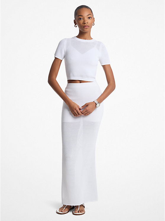 Юбка макси из вискозной смеси, связанная крючком Michael Kors, белый
Юбка макси из вискозной смеси, связанная крючком Michael Kors, белый