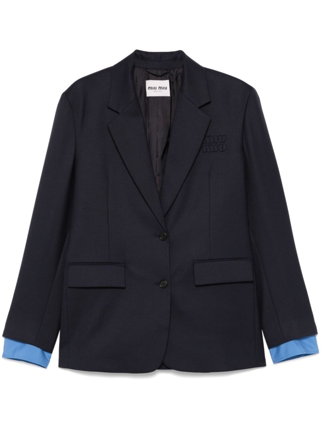 Miu Miu блейзер с тисненым логотипом, синий
Miu Miu блейзер с тисненым логотипом, синий