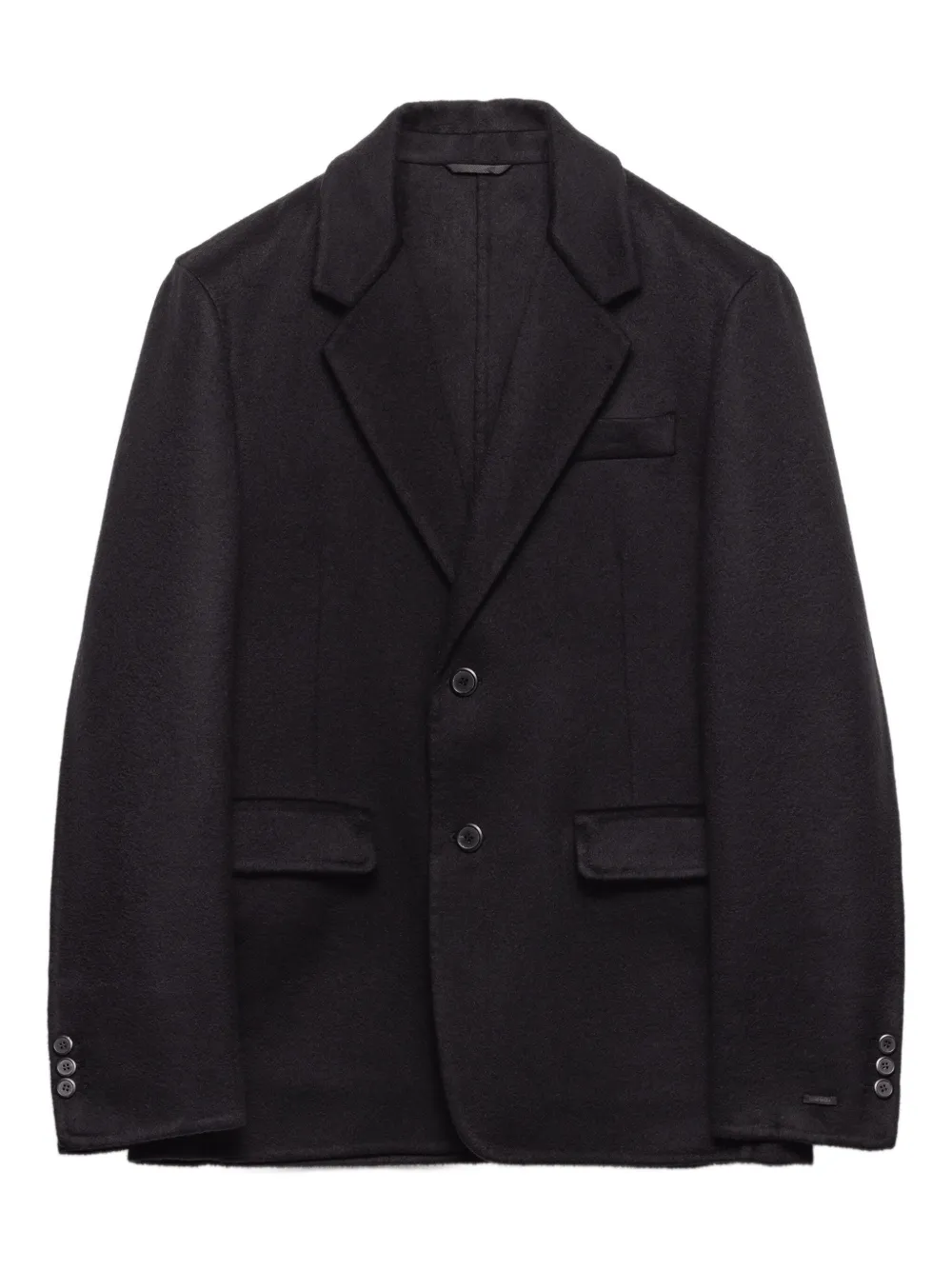Кашемировый пиджак с заостренными лацканами Prada, черный
Кашемировый пиджак с заостренными лацканами Prada, черный