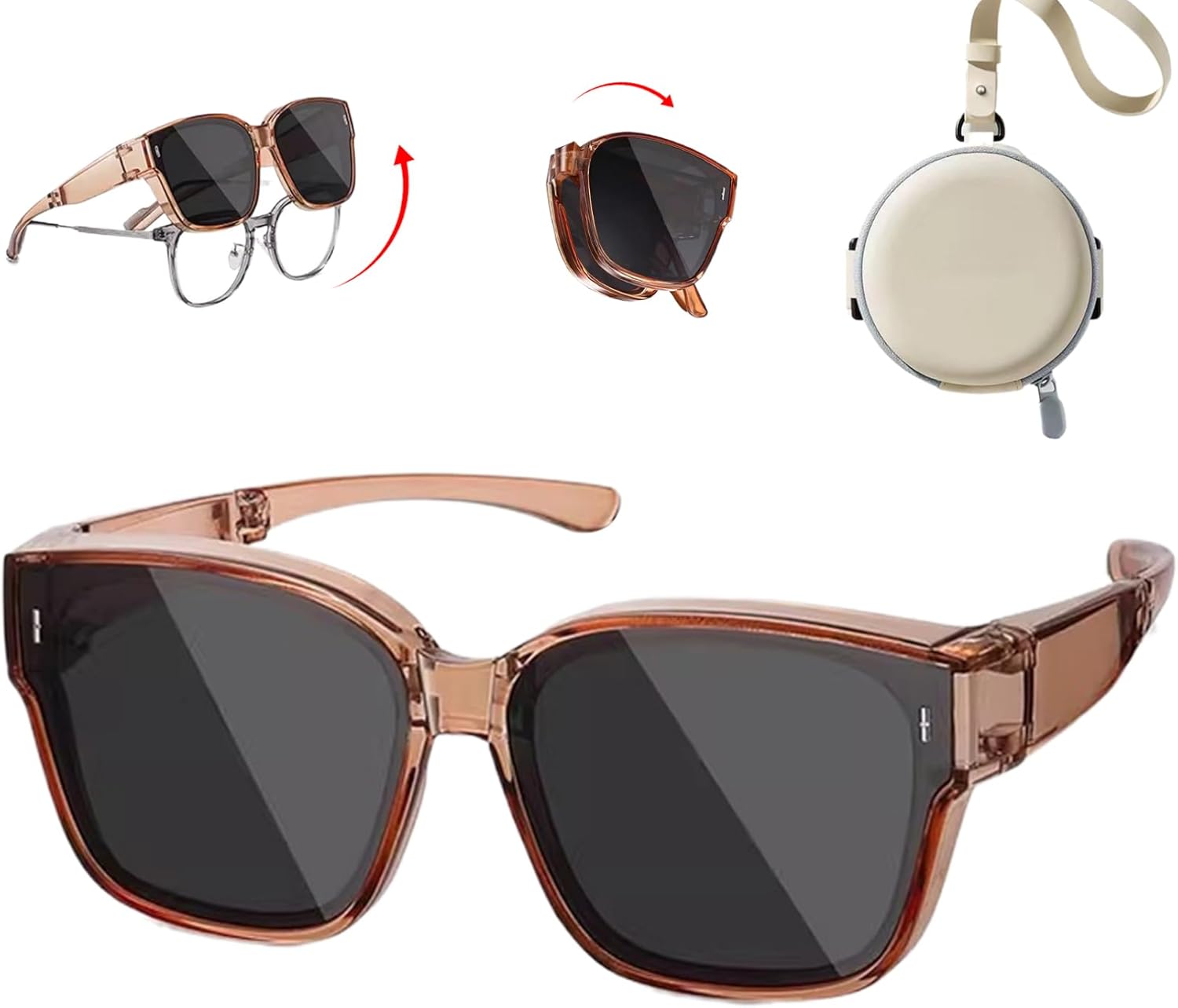 Солнцезащитные очки, надеваемые поверх очков, для женщин и мужчин, складные, легкие, с защитой от УФ-излучения UV400, нескользящие, поляризованные, для вождения, коричневые CNAFGBGG, Brown
Солнцезащитные очки, надеваемые поверх очков, для женщин и мужчин, складные, легкие, с защитой от УФ-излучения UV400, нескользящие, поляризованные, для вождения, коричневые CNAFGBGG, Brown