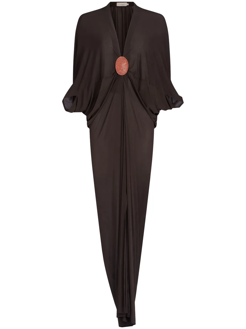 Платье-кафтан Malu с брошью Silvia Tcherassi, коричневый 
Платье-кафтан Malu с брошью Silvia Tcherassi, коричневый
