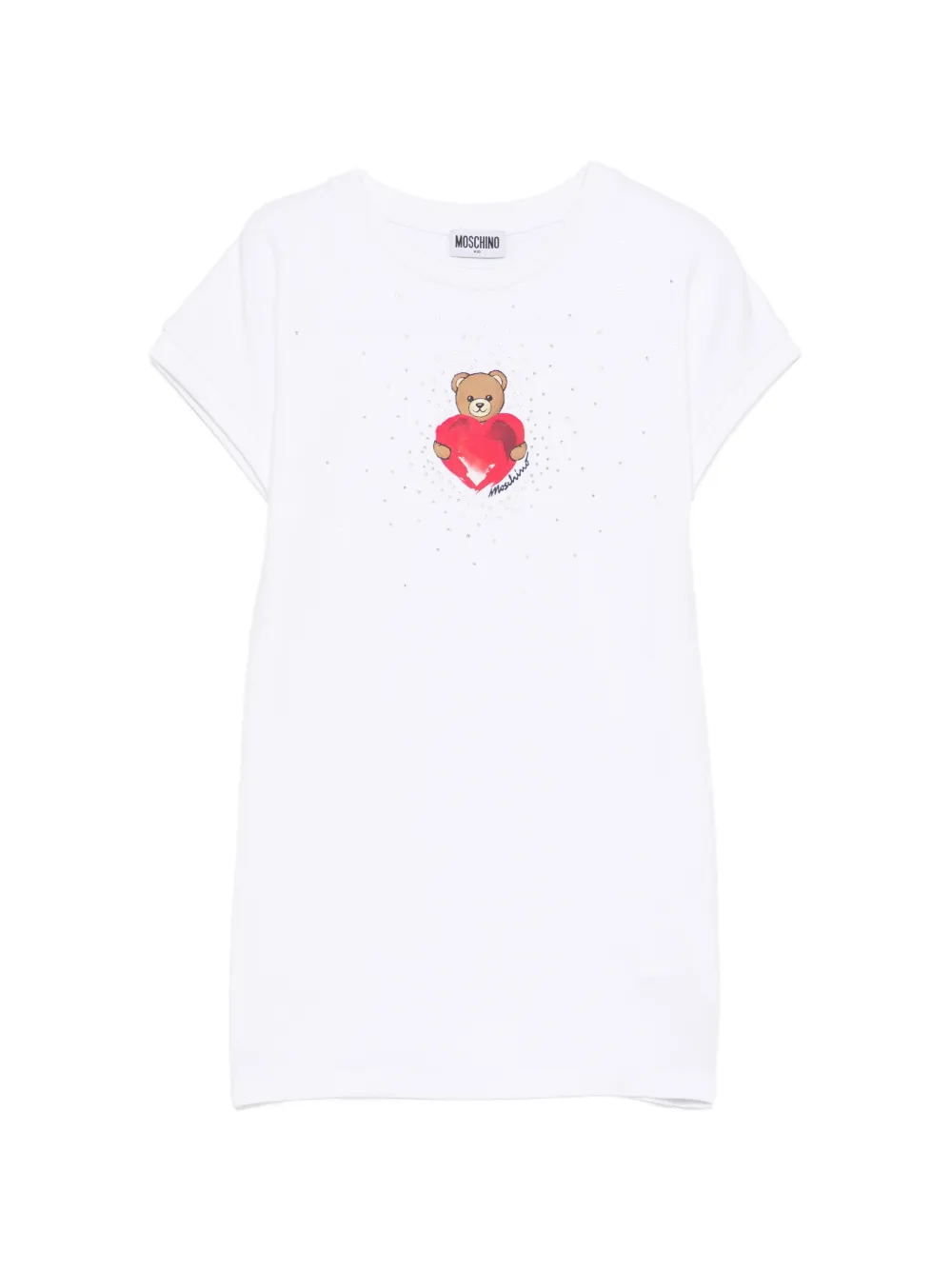 Платье с принтом в виде сердечек Moschino Kids, белый
Платье с принтом в виде сердечек Moschino Kids, белый