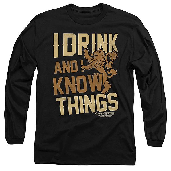 Футболка с длинным рукавом Game of Thrones Know Things Licensed Character
Футболка с длинным рукавом Game of Thrones Know Things Licensed Character