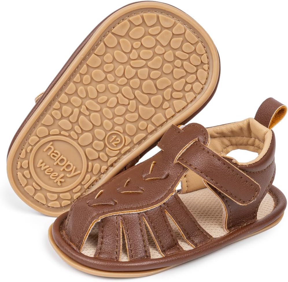 Сандалии Meckior для малышей, мальчиков и девочек, новорожденные, с нескользящей мягкой резиновой подошвой, открытым носком, для улицы, повседневные летние шаги, коричневый
Сандалии Meckior для малышей, мальчиков и девочек, новорожденные, с нескользящей мягкой резиновой подошвой, открытым носком, для улицы, повседневные летние шаги, коричневый