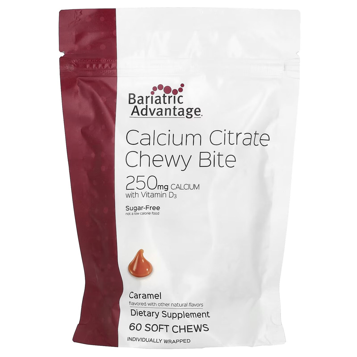 Chewy Bite с цитратом кальция, без сахара, карамель, 60 мягких жевательных конфет Bariatric Advantage
Chewy Bite с цитратом кальция, без сахара, карамель, 60 мягких жевательных конфет Bariatric Advantage