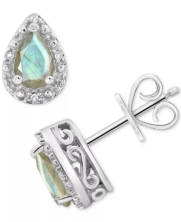 Серьги-Гвоздики в форме груши с ониксом и бриллиантами из стерлингового серебра (также из бирюзы и лабрадорита) Macy'S, labradorite
Серьги-Гвоздики в форме груши с ониксом и бриллиантами из стерлингового серебра (также из бирюзы и лабрадорита) Macy'S, labradorite