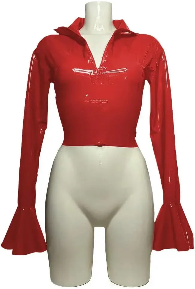 Женская оверсайз футболка с длинными расклешенными рукавами из ПВХ-кожи для офиса и повседневной носки LIYIJIEQIANQIU
Женская оверсайз футболка с длинными расклешенными рукавами из ПВХ-кожи для офиса и повседневной носки LIYIJIEQIANQIU