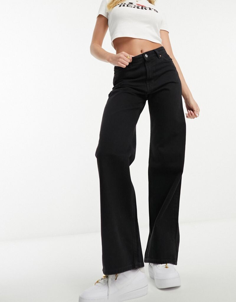 Черные широкие джинсы Monki Yoko 
Черные широкие джинсы Monki Yoko