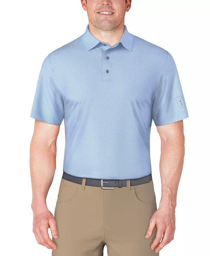 Мужская поло с коротким рукавом и микро-геометрическим принтом PGA TOUR, синий 
Мужская поло с коротким рукавом и микро-геометрическим принтом PGA TOUR, синий