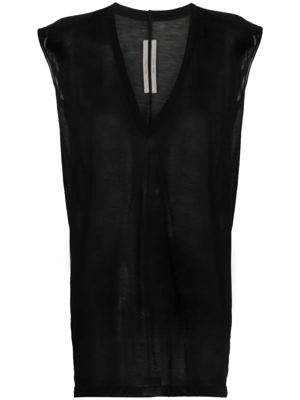 Полупрозрачный топ без рукавов Rick Owens, черный
Полупрозрачный топ без рукавов Rick Owens, черный