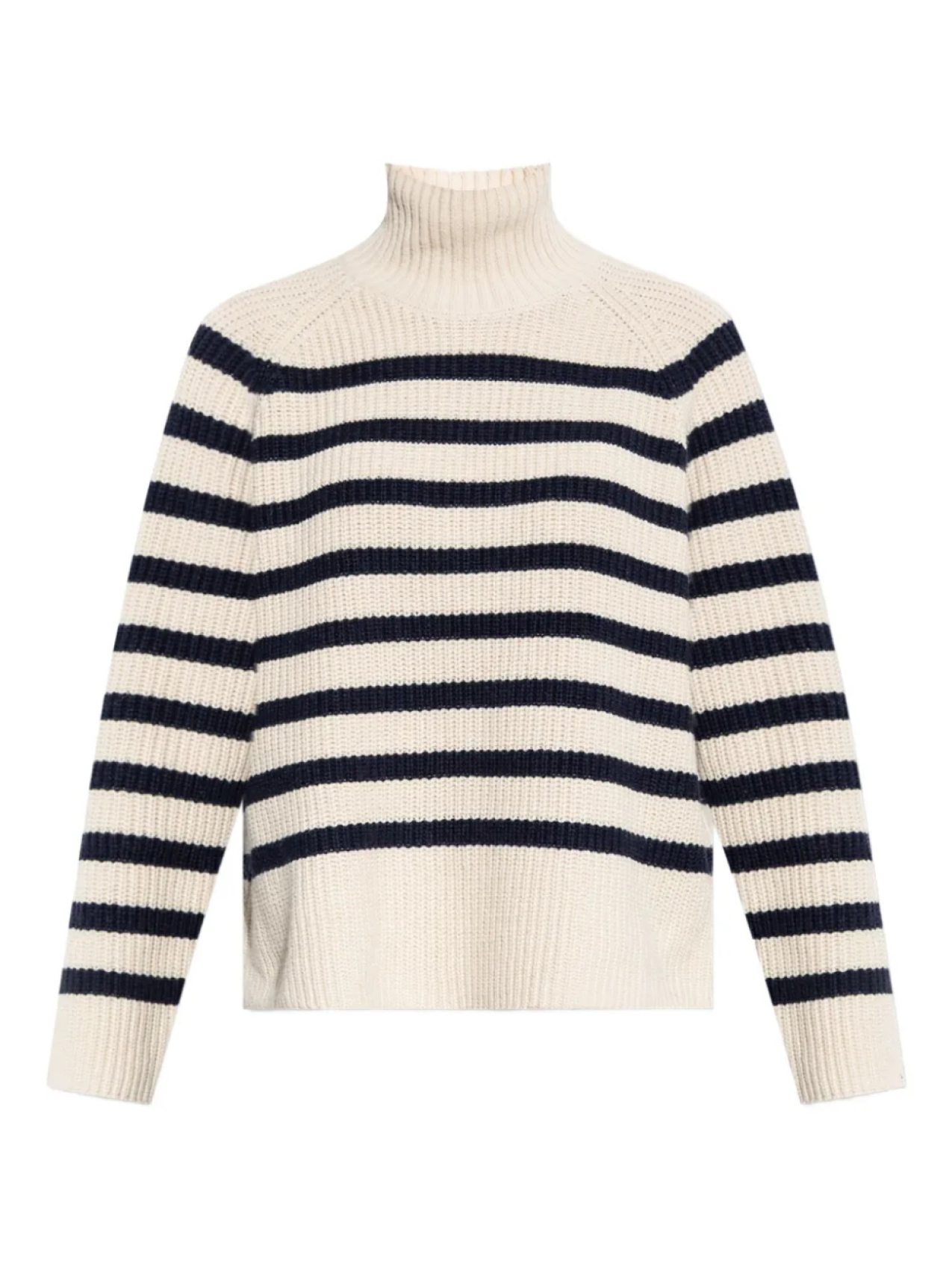 Полосатый свитер с высоким воротом MUNTHE, нейтральный 
Полосатый свитер с высоким воротом MUNTHE, нейтральный