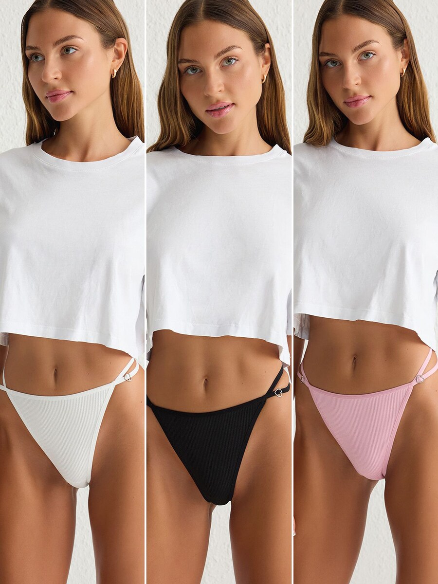 Стринги Trendyol, Rose/Black/White
Стринги Trendyol, Rose/Black/White