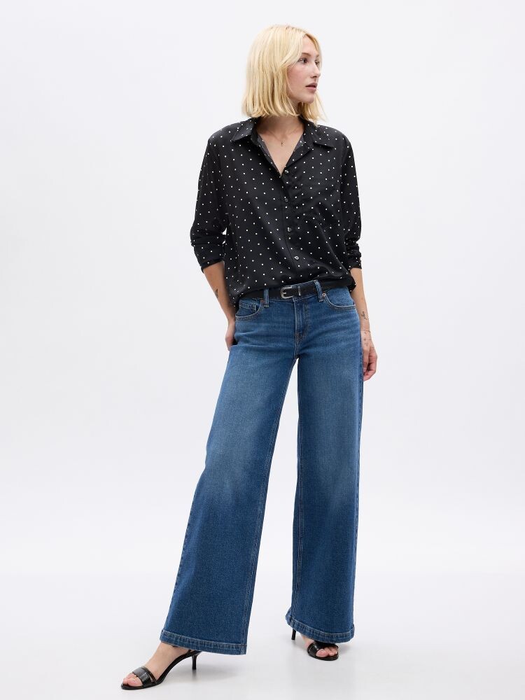 Атласная рубашка Gap, черный
Атласная рубашка Gap, черный