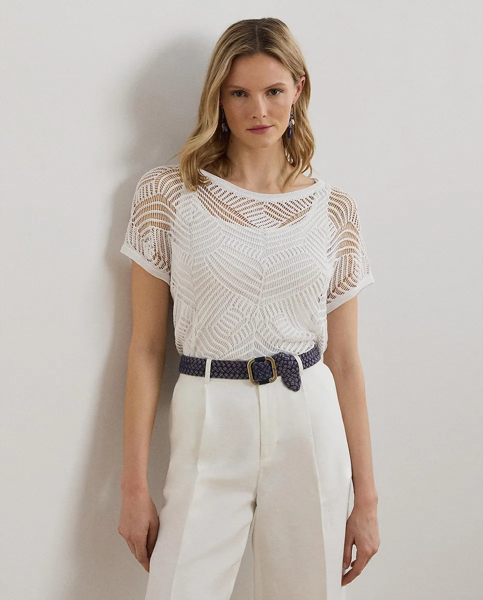 Женский полупрозрачный джемпер с коротким рукавом Lauren Ralph Lauren, белый
Женский полупрозрачный джемпер с коротким рукавом Lauren Ralph Lauren, белый