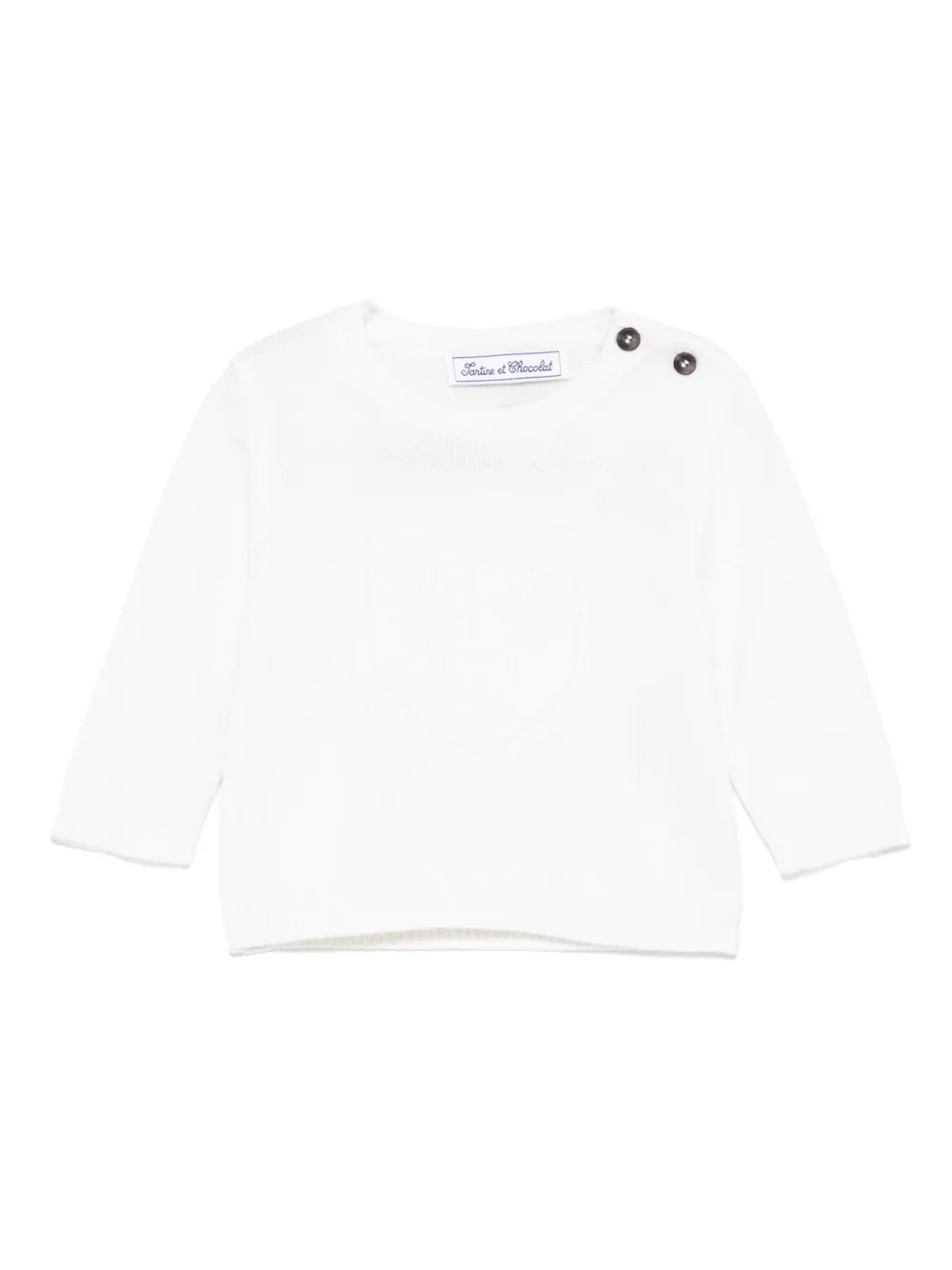 Свитер с тисненым логотипом Tartine Et Chocolat, белый
Свитер с тисненым логотипом Tartine Et Chocolat, белый