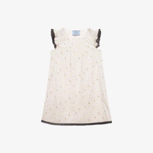 Платье мини Prada из хлопка с цветочным принтом, белый
Платье мини Prada из хлопка с цветочным принтом, белый