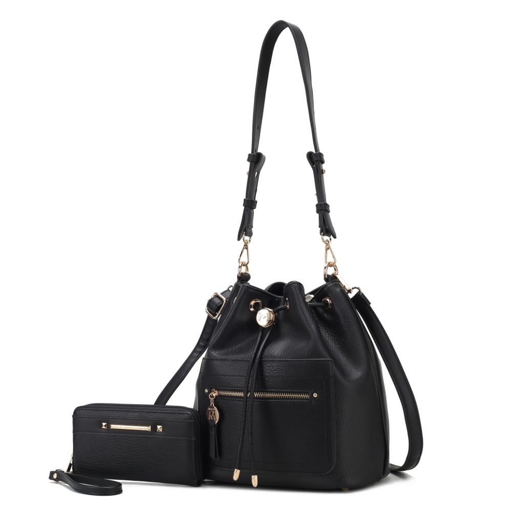 Женская сумка-ведро Larissa из веганской кожи с кошельком – 2 предмета MKF Collection By Mia K., черный
Женская сумка-ведро Larissa из веганской кожи с кошельком – 2 предмета MKF Collection By Mia K., черный