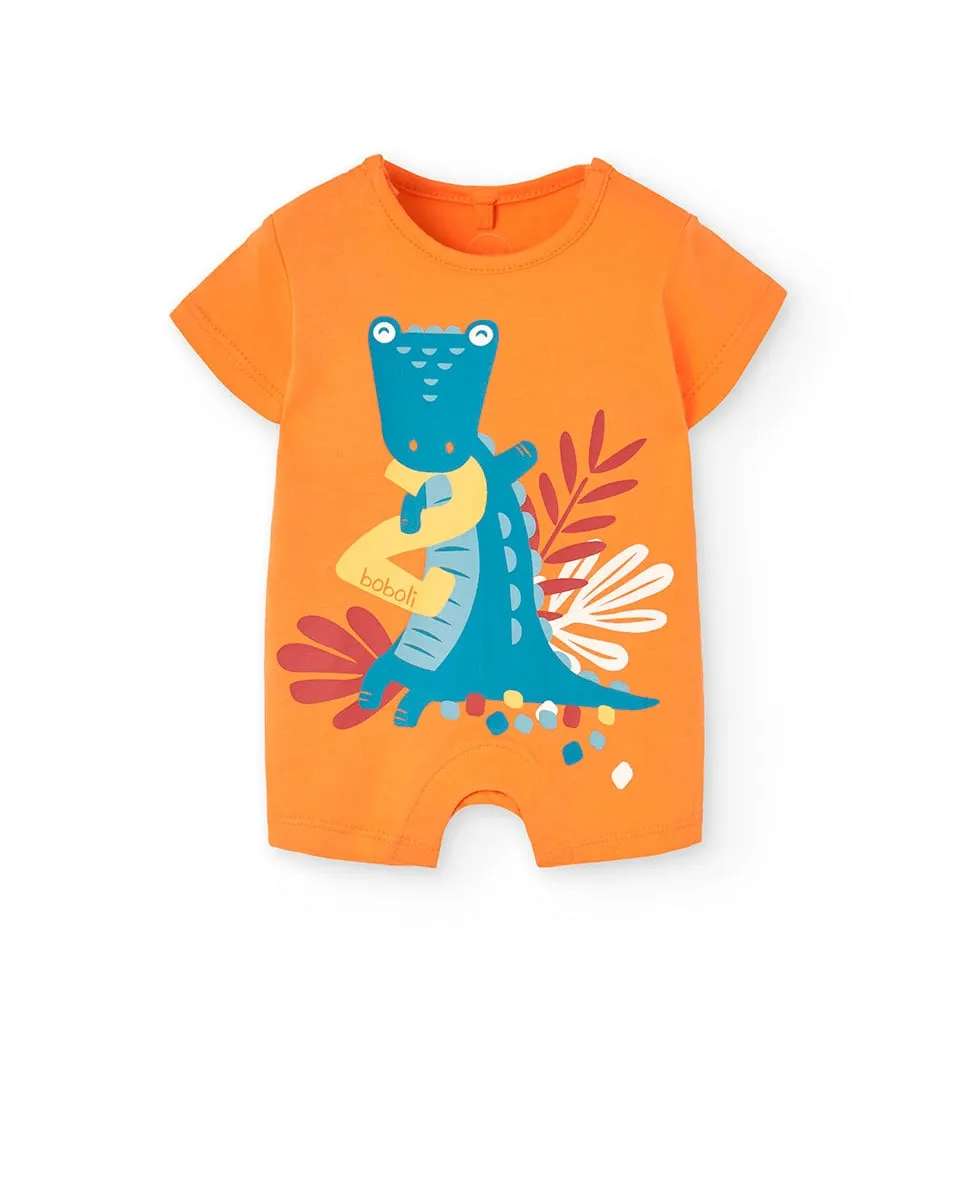Хлопковый комбинезон для мальчика с принтом спереди Boboli, оранжевый
Хлопковый комбинезон для мальчика с принтом спереди Boboli, оранжевый