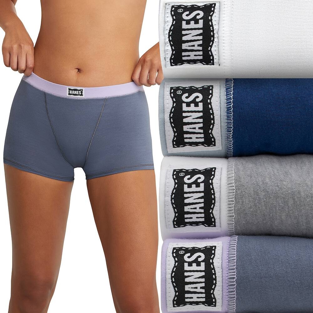 Женские трусы-боксеры Hanes Originals Ultimate, комплект из 3 шт + 1 бонус, трусы-боксеры из эластичного хлопка UO45V4, цвет Navy Gray
Женские трусы-боксеры Hanes Originals Ultimate, комплект из 3 шт + 1 бонус, трусы-боксеры из эластичного хлопка UO45V4, цвет Navy Gray