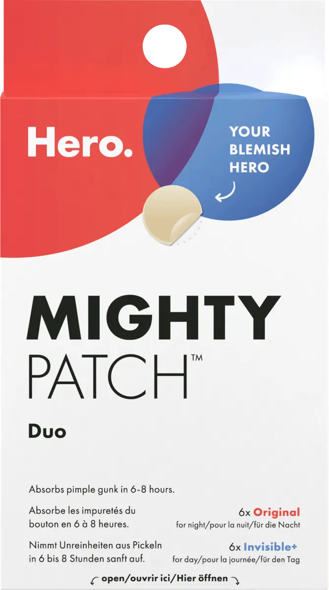 Полоски для лица Mighty Patch Duo 12 шт. Hero.
Полоски для лица Mighty Patch Duo 12 шт. Hero.