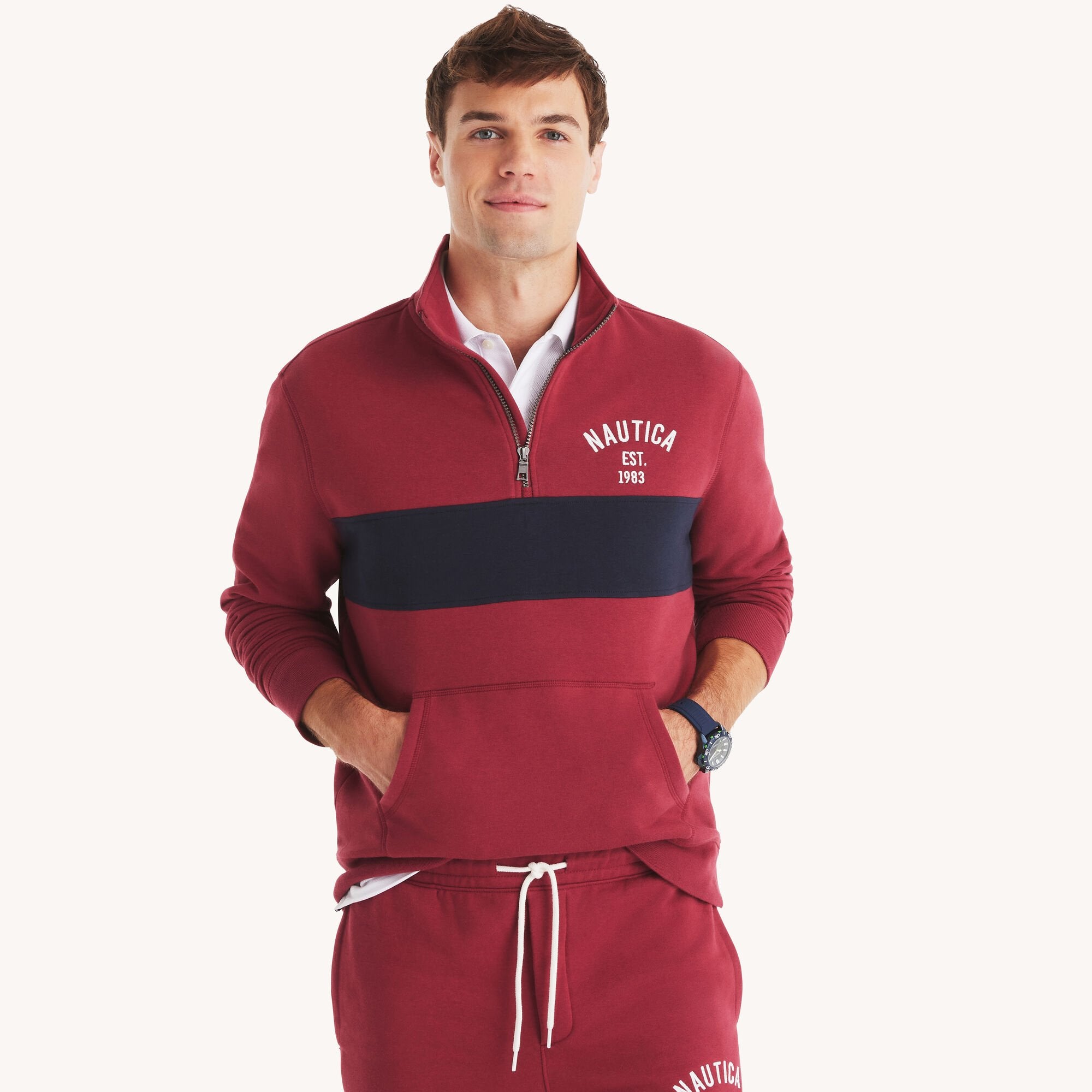 Мужская толстовка Nautica с застежкой-молнией на четверть оборота, цветные блоки, цвет autumn berry
Мужская толстовка Nautica с застежкой-молнией на четверть оборота, цветные блоки, цвет autumn berry