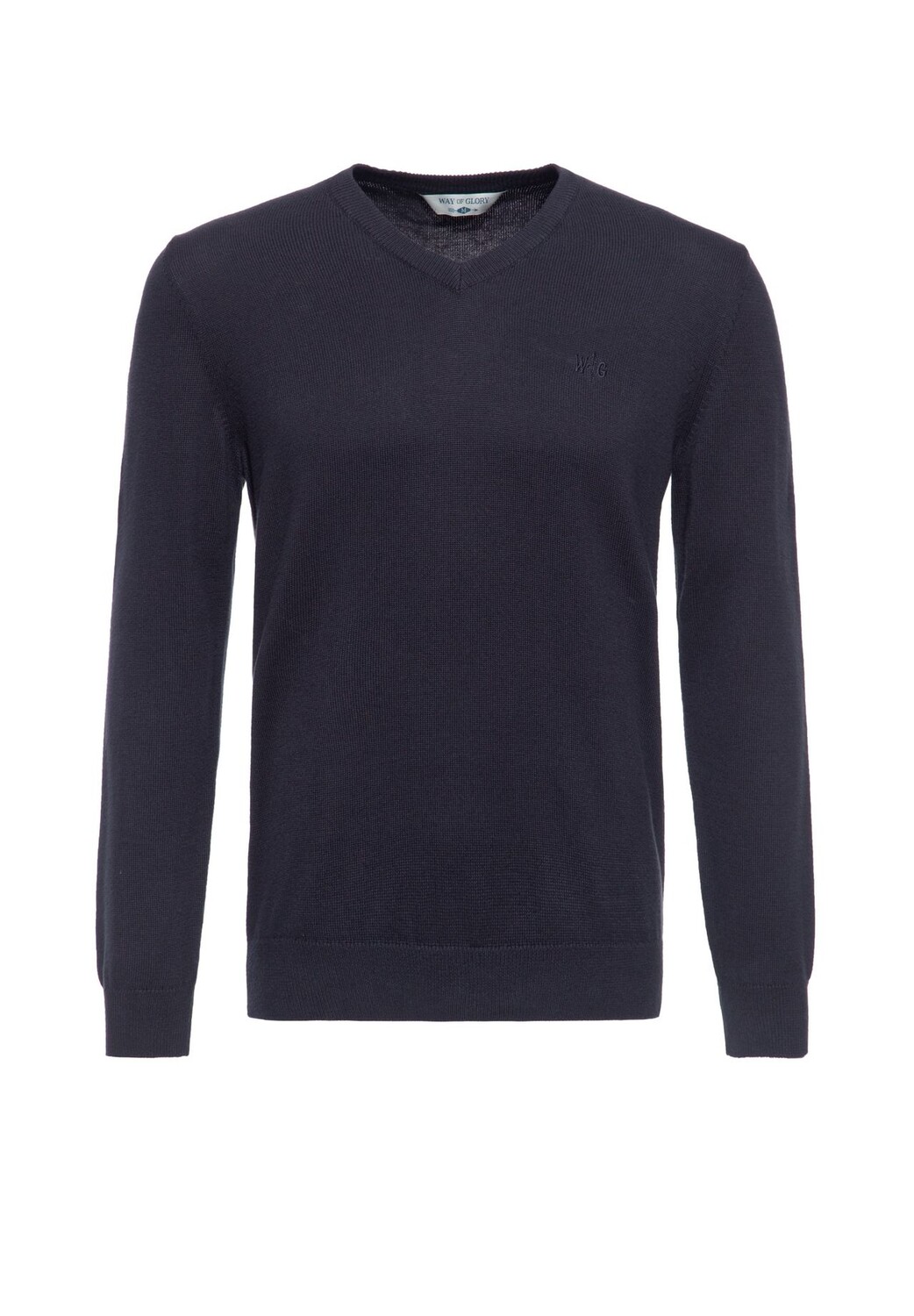 Свитер с V-образным вырезом и тонкой вышивкой логотипа на груди WAY OF GLORY, темно-синий
Свитер с V-образным вырезом и тонкой вышивкой логотипа на груди WAY OF GLORY, темно-синий