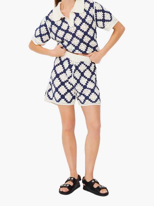 Шорты с геометрическим узором Byzance Crochet SUNCOO, Navy/White
Шорты с геометрическим узором Byzance Crochet SUNCOO, Navy/White