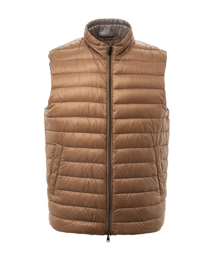 Двусторонний пуховик без рукавов Herno, коричневый
Двусторонний пуховик без рукавов Herno, коричневый
