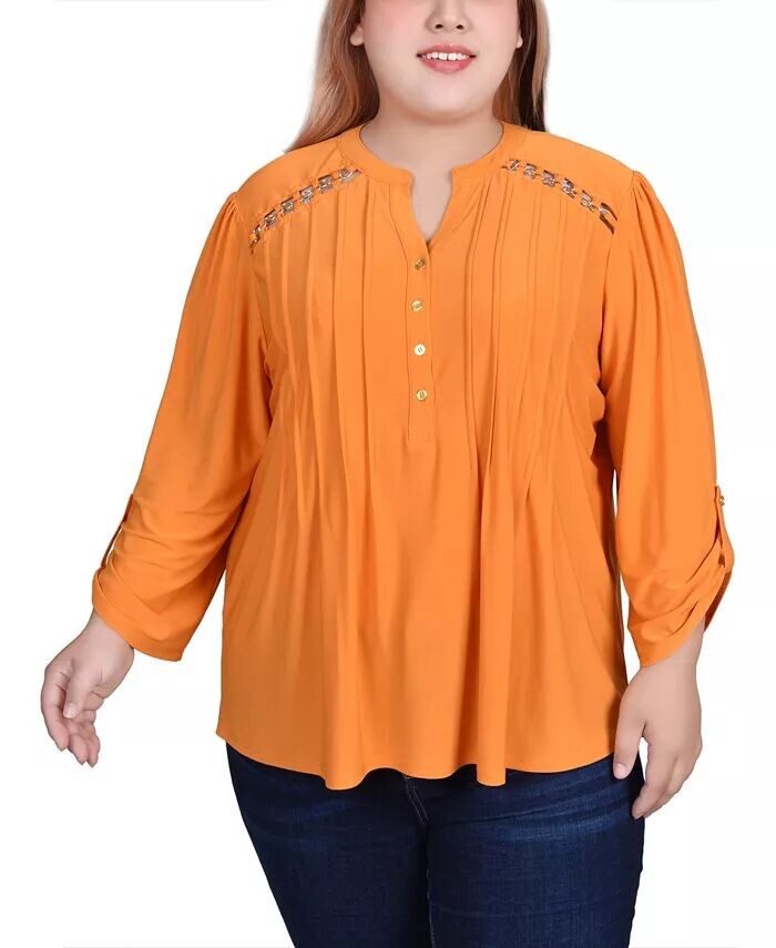 Топ больших размеров с длинными рукавами и защипами спереди, с цепочками NY Collection, оранжевый
Топ больших размеров с длинными рукавами и защипами спереди, с цепочками NY Collection, оранжевый