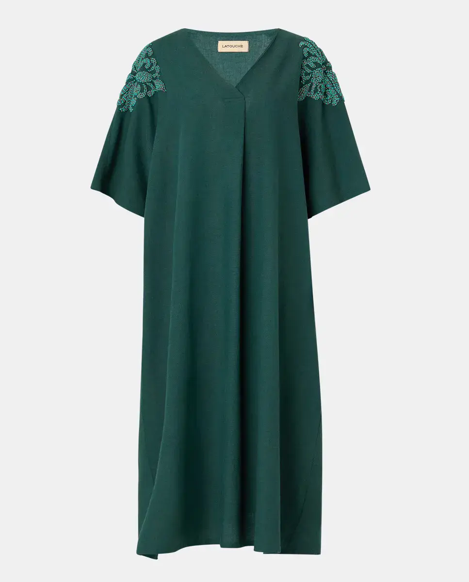Женский пляжный кафтан с вышивкой люрексом Latouche, зеленый
Женский пляжный кафтан с вышивкой люрексом Latouche, зеленый