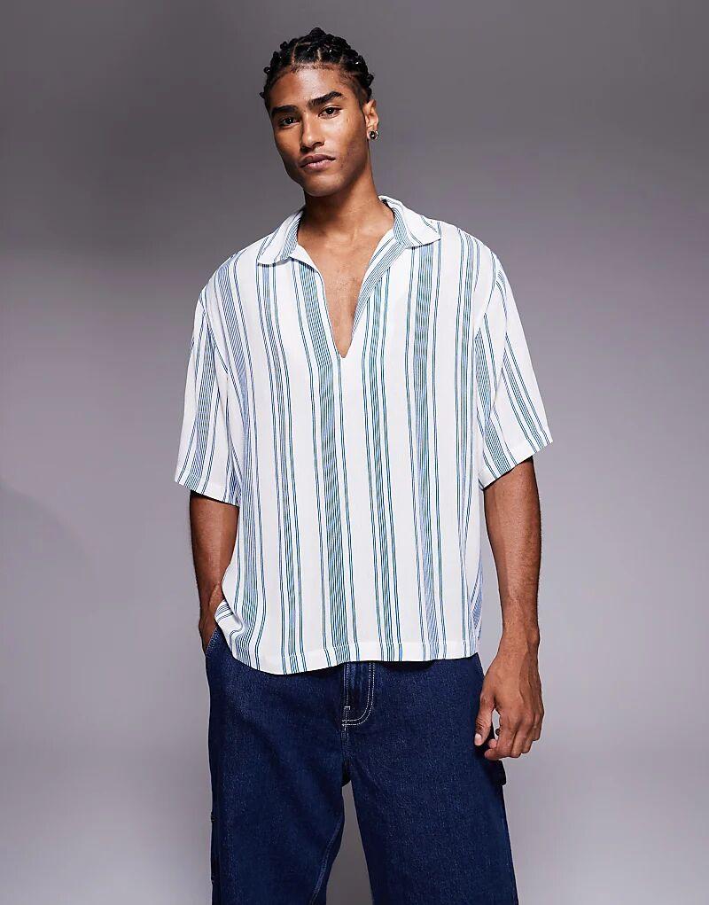 Рубашка свободного кроя ASOS DESIGN в синюю полоску
Рубашка свободного кроя ASOS DESIGN в синюю полоску