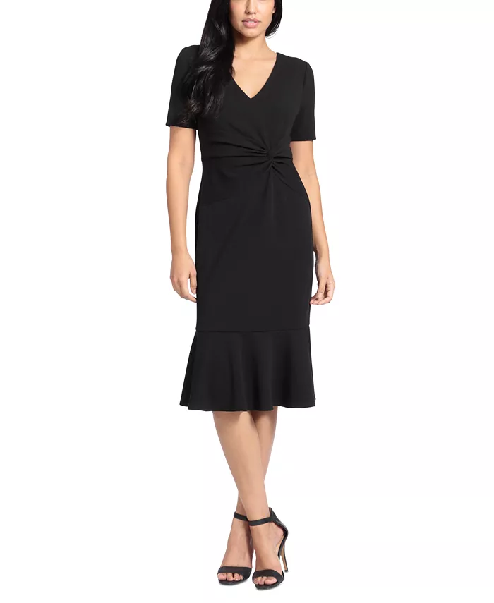 Женское миди-платье с асимметричным воланированным подолом London Times, черный
Женское миди-платье с асимметричным воланированным подолом London Times, черный
