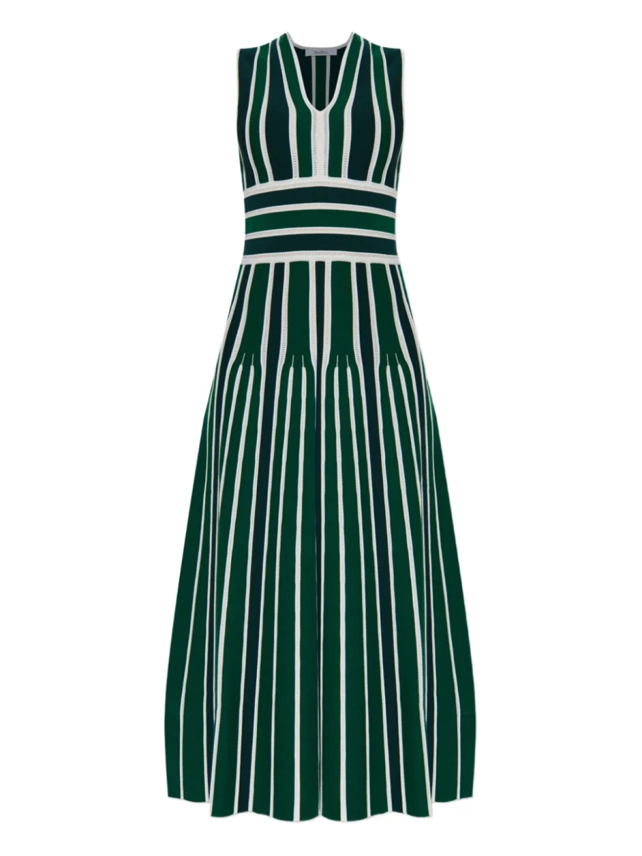 Max Mara полосатое платье А-силуэта, зеленый
Max Mara полосатое платье А-силуэта, зеленый