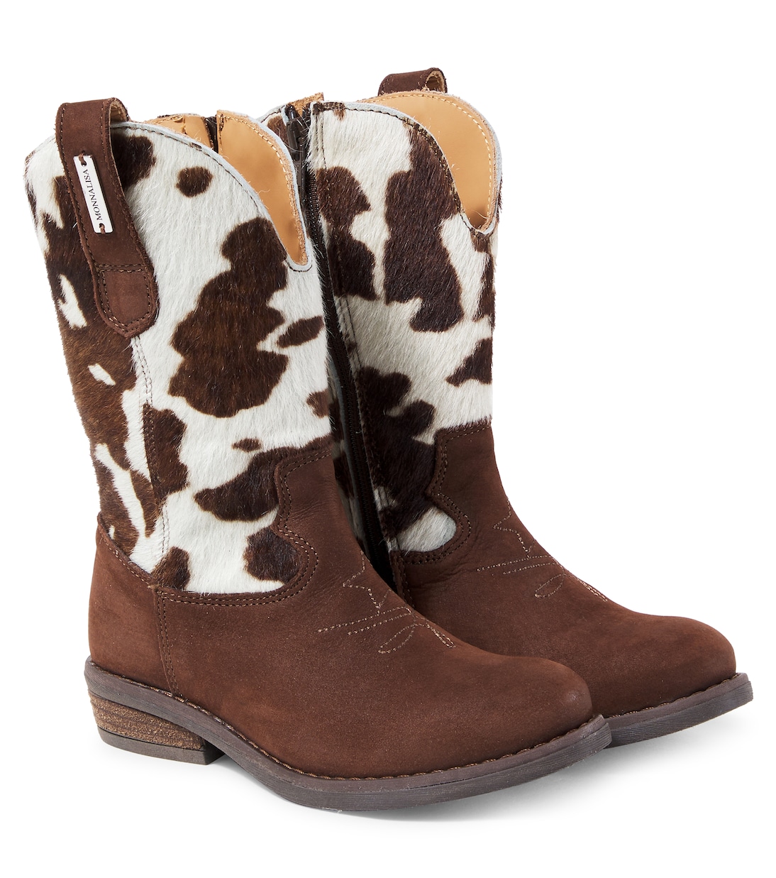 Ковбойские сапоги из телячьей кожи и замши Monnalisa, Panna + Marrone
Ковбойские сапоги из телячьей кожи и замши Monnalisa, Panna + Marrone