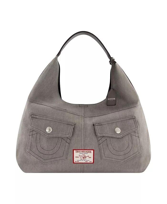 Подкова джинсовая сумка-хобо с карманом большого размера True Religion, серый
Подкова джинсовая сумка-хобо с карманом большого размера True Religion, серый
