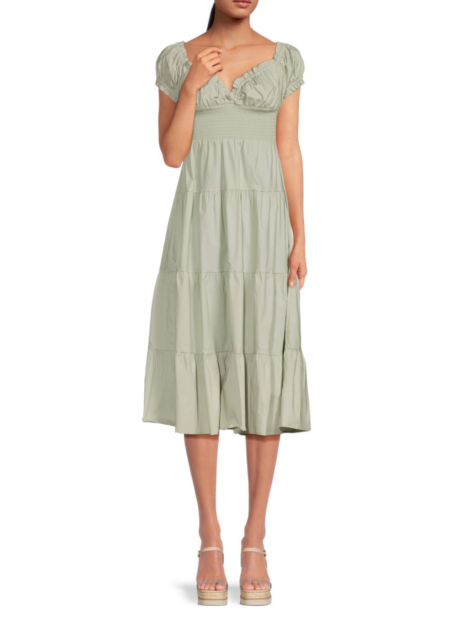 Платье миди с присборенным лифом и ярусами WeWoreWhat, цвет Sage
Платье миди с присборенным лифом и ярусами WeWoreWhat, цвет Sage