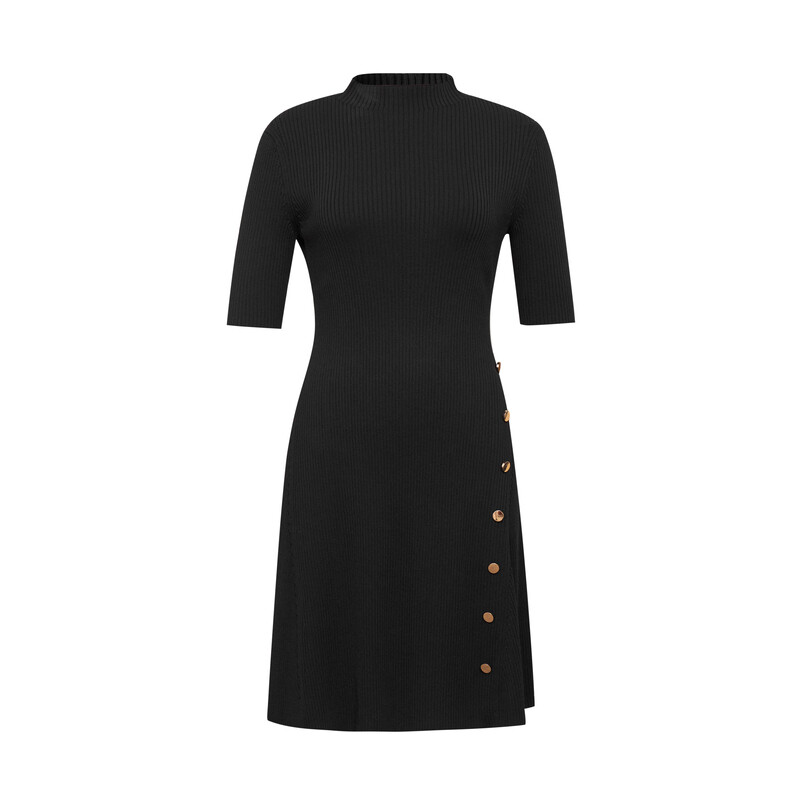 Трикотажное платье Deep Breath с короткими рукавами и высоким воротником, черный
Трикотажное платье Deep Breath с короткими рукавами и высоким воротником, черный