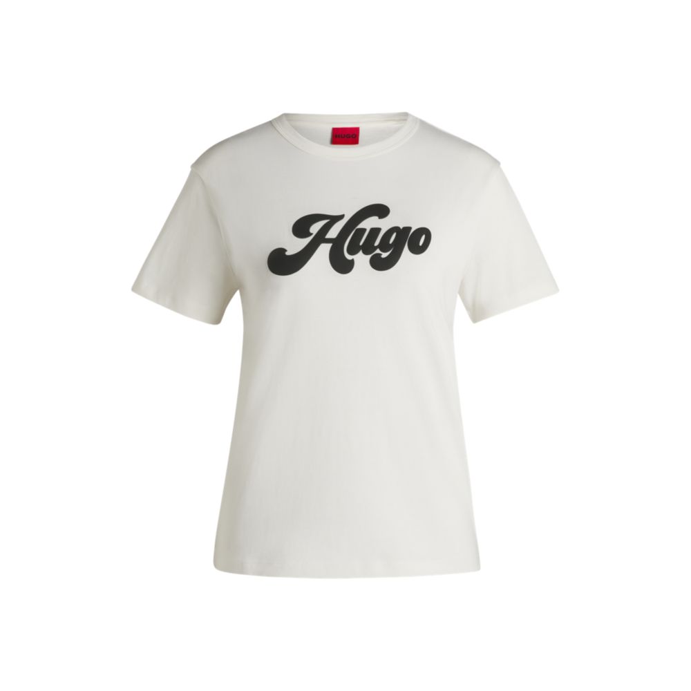 Хлопковая футболка с ретро-логотипом HUGO, белый
Хлопковая футболка с ретро-логотипом HUGO, белый