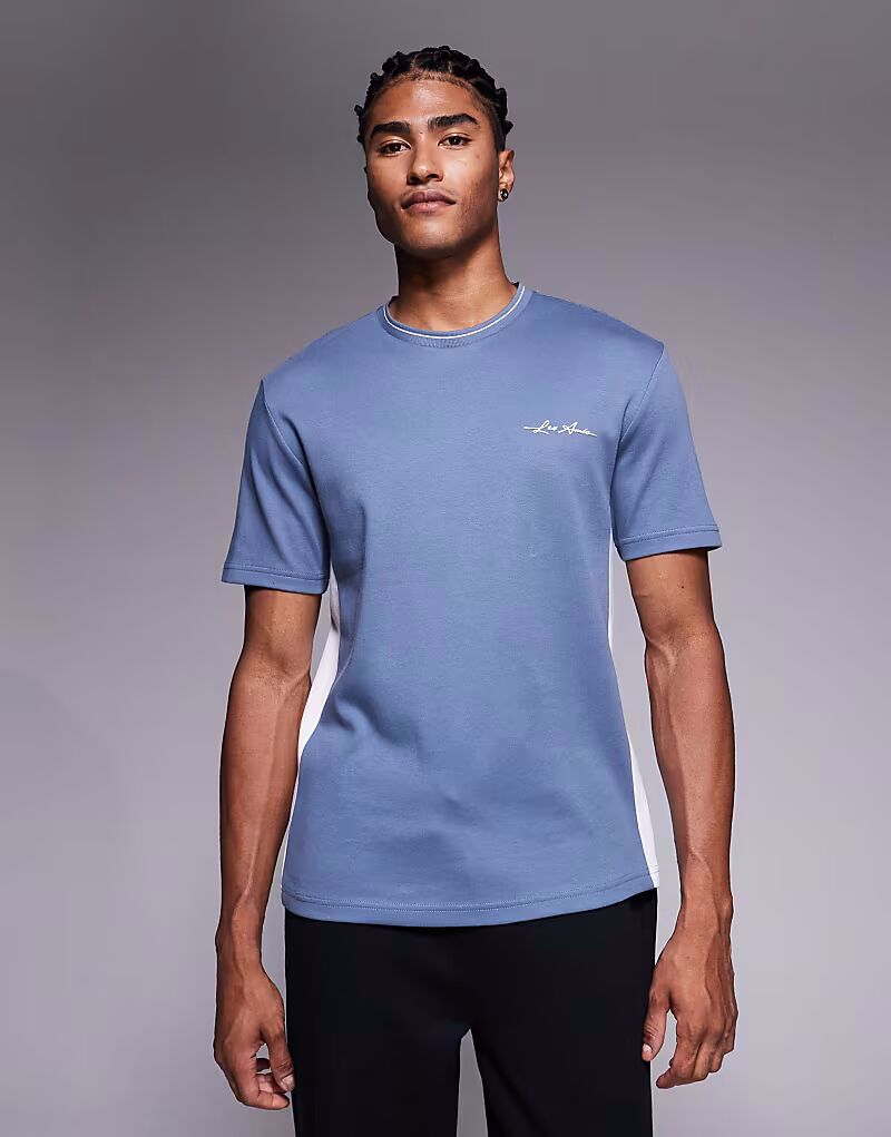 Футболка с контрастным принтом пыльно-синего цвета River Island
Футболка с контрастным принтом пыльно-синего цвета River Island