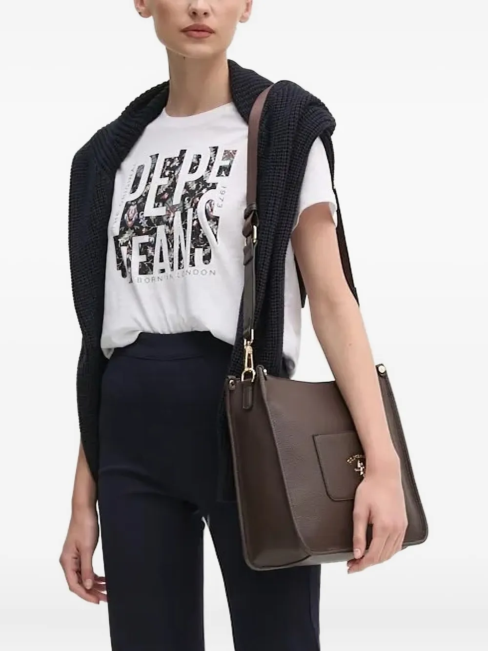 Свитер в рубчик с воротником поло Joop!, синий 
Свитер в рубчик с воротником поло Joop!, синий